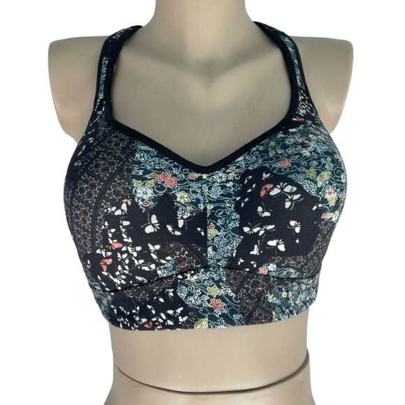Lululemon Speed Up Sports Bra Assemblage Alpine White Multi/Black Size 12 - Picture 3 of 7